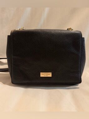Kate Spade Briar Lane Emelyn Pebbled Black Leather Chain Crossbody Purse